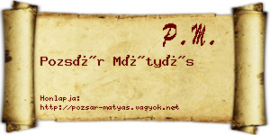 Pozsár Mátyás névjegykártya