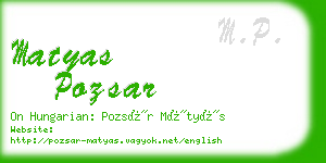 matyas pozsar business card